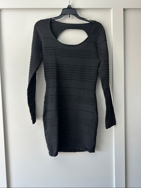 Derek Heart Black Long Sleeve Cutout Bodycon Dress